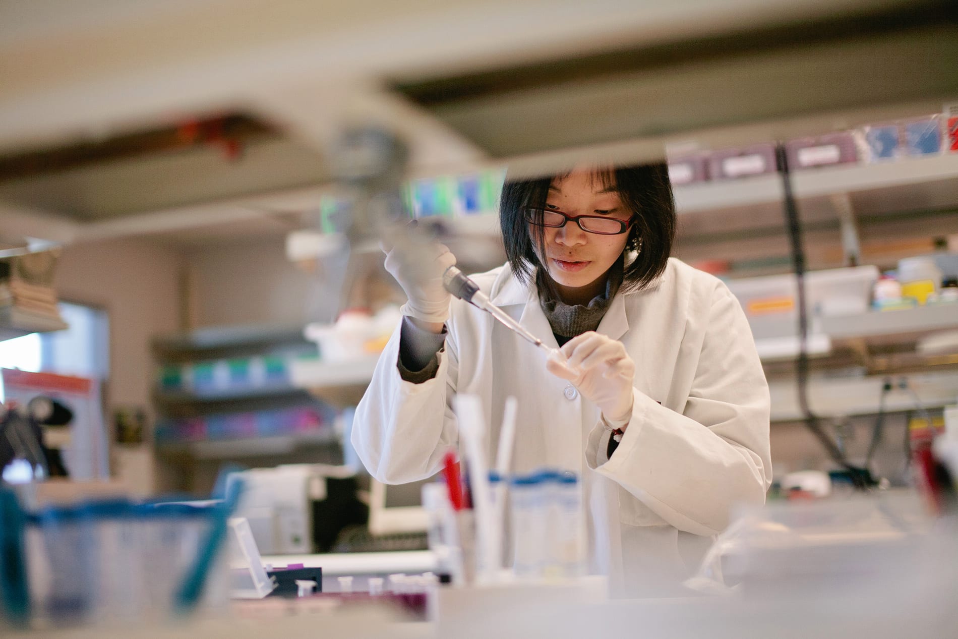 lab manager with equipment